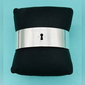 Tiffany & Co. Silver Diamond Keyhole Bangle